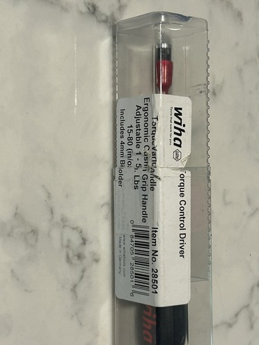 Wiha 28501 Adjustable TorqueVario 15-80 In/oz Lightly Used in Box
