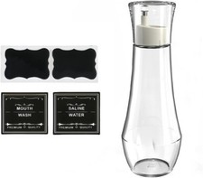 1 Pack Glass Mouthwash Dispenser for Bathroom, 8.8oz Mouth Wash Clear 1P