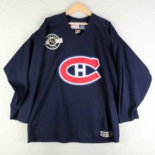 Vintage Montreal Canadiens Practice Jersey Large Blue Ccm NHL  Air Knit 90s