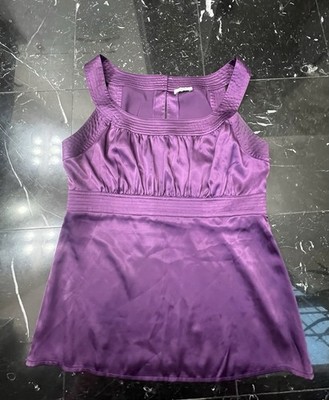 Cache  Gorgeous Jewel Purple Stretch Silk Size M Party Top Blouse