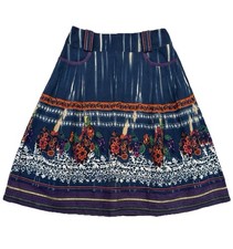 VTG RARE Boho Midi Floral Pleated Skirt QUALITY ArtToWear Maximalist Size L