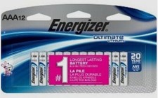 Energizer AAA Batteries, Ultimate Lithium Triple A Battery, 12 Count-Brand New 