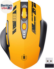 Wireless Mouse,Upgraded 2.4Ghz Rechargeable Battery Level Visible Ergonomic Co
