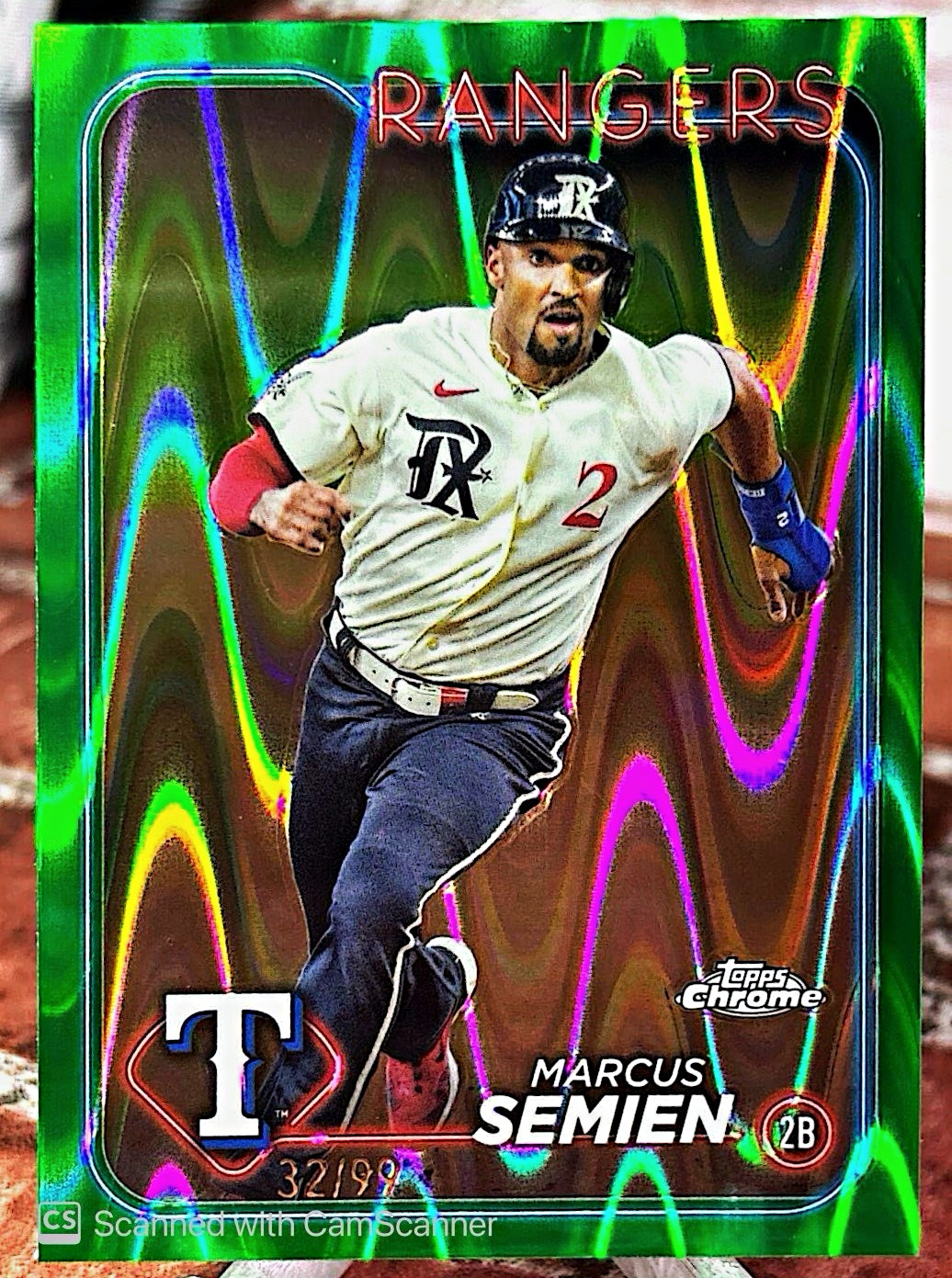 Topps 2024 Chrome Marcus Semien Texas Rangers #102 Serial Numbered /99