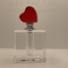 Oleg Cassini Crystal Perfume Bottle Red Heart Stopper — photo 1