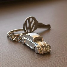 Vintage VW Beetle Shaped Keychain - Perfect Gift for Retro Volkswagen Enthusiast