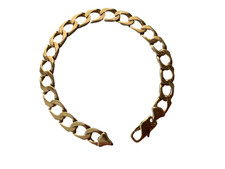 9ct Gold Flat Square Curb bracelet Hallmarked 375 / 26CM / 10 Inches 32.3 Grams