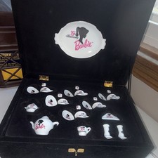 Barbie 35th Anniversary Miniature Tea Set Display Case White/Black/Pink