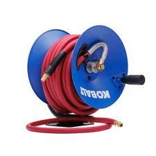 Manual Hose Reel with 3/8-in x 50-ft Rubber Air Hose