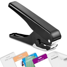 Heavy-Duty Slot Punch, Handheld Badge Hole Puncher, All Metal ID Card Puncher...