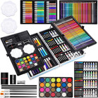 Professional Art Set, 144 Deluxe Aluminium Case Painting Set with Watercolour Pe