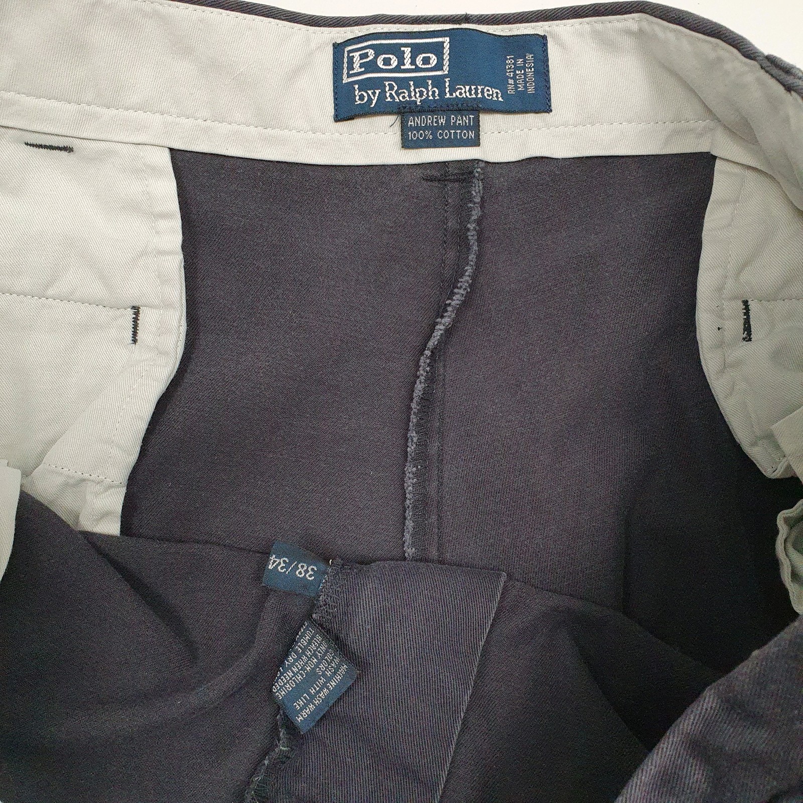 POLO RALPH LAUREN Andrew Chino Trousers Navy Mens W38 L29 image 3