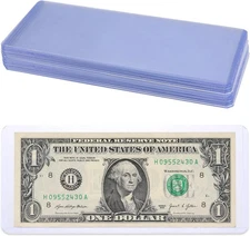 60 PCS PVC Transparent Bill Money Holders, Top Insert Currency Sleeves,... 