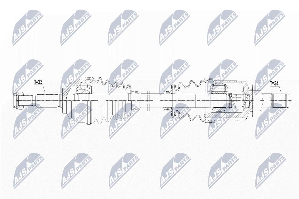 NTY Driveshaft NPW-RE-097 For Renault, Front Axle Left, New