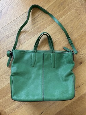 TUMI Carli North/South Tote Bag Grün | Leder Shopper | Schultergurt