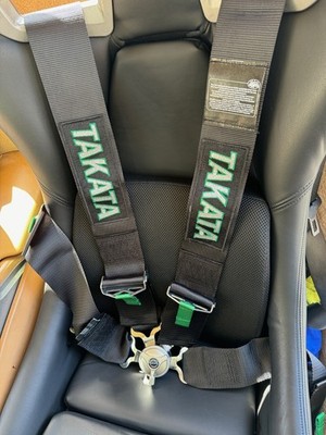 TAKATA RACE 4 POINTS SNAP ON 3  RACING SEAT BELT HARNESS WITH CAMLOCK BLACK