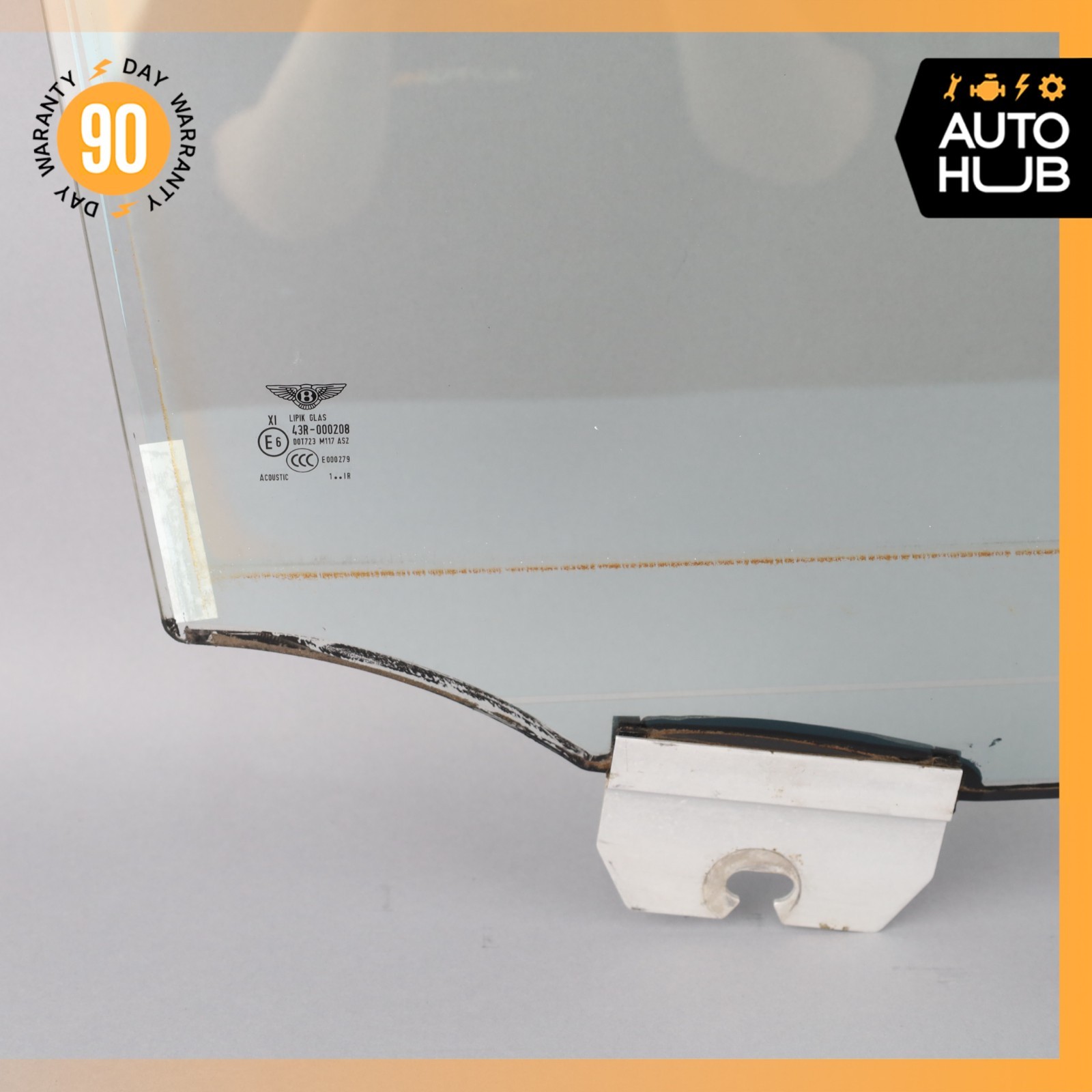 06-13 Bentley Continental Flying Spur Rear Right Side Door Window Glass OEM