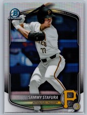Sammy Stafura Refractor 2025 Bowman Draft #BDC-187 Pittsburgh Pirates