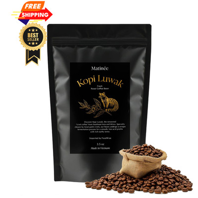 MATINÉE Wild Kopi Luwak Coffee Whole Beans, Medium 3.5 Ounce (Pack of 1) 