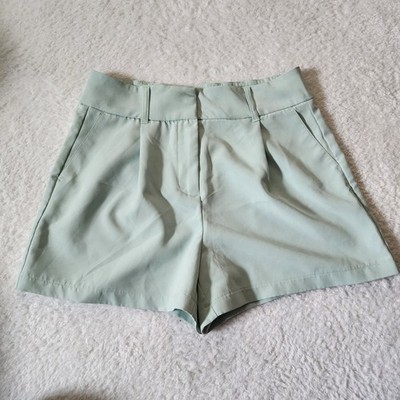 Express Women's Mint Green High Rise Shortie Shorts Size 8