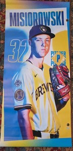 2025 Milwaukee Brewers Jacob Misiorowski Stadium Banner 44.5 x 21.5” - ROOKIE YR
