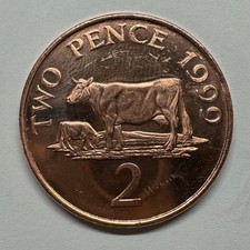 1999 Guernsey 2 Pence - Coin #D-006