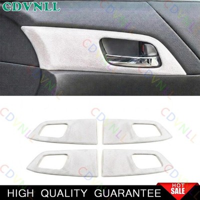 For Honda Accord 9TH 2013-2017 White Suede Inner Door Handle Frame Cover Trim 4*