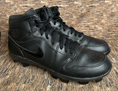 #ad Nike Air Jordan 1 Retro MCS Baseball Football Cleats Triple Black Men’s 10.5 $74.99