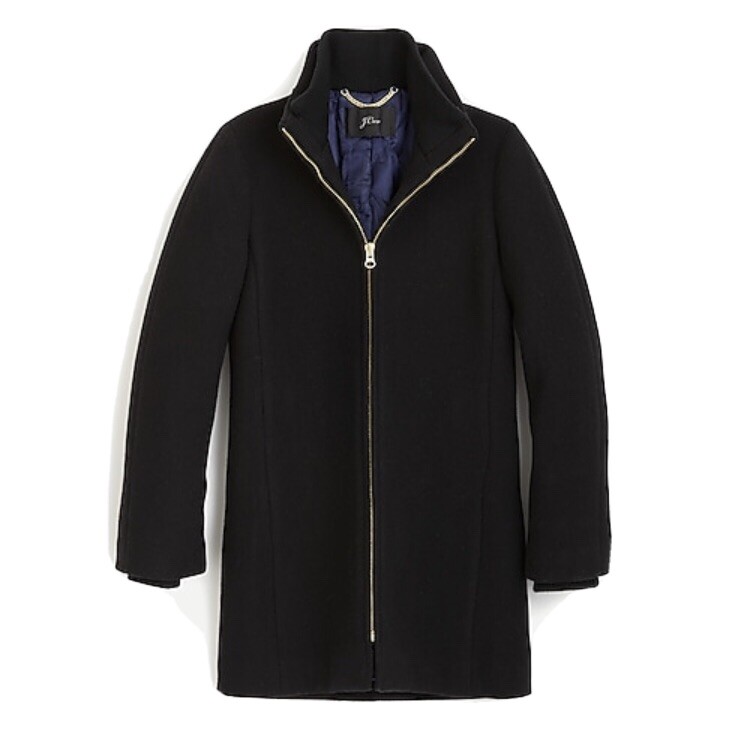 ジャケット・アウター jcrew Lodge Coat Wool Black size2 NEW J CREW LODGE COAT IN ITALIAN STADIUM CLOTH WOOL BLACK SZ
