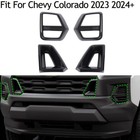 Carbon Fiber Front Bumper Grille Engine Inlet Cover Trim for Chevy Colorado 24+