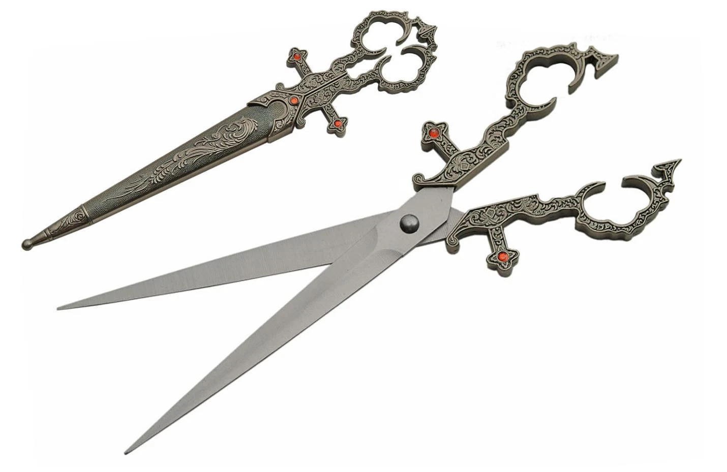 10.25" Silver Renaissance Scissors With Scabbard Stainless Steel Blade
Opens in a new window or tab