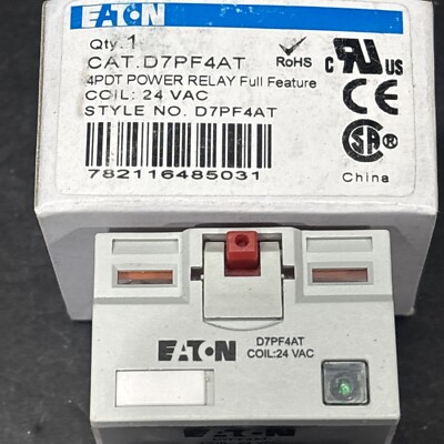 Eaton D7PF4AT General Purpose Full Feature Relay 24VAC, Coil, 4PDT, Free US Ship