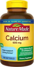 SM Nature Made Calcium 600 Mg w Vitamin D3 Supplement Bone 100ct 3 Pack 