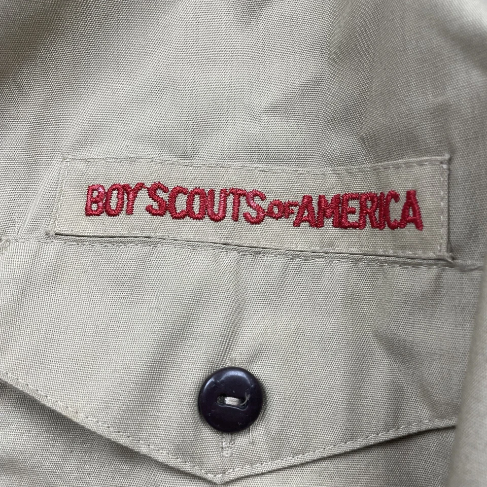 Vintage Boy Scouts Of America Mens XL Official Shirt BSA Khaki Made In USA - Image 3 of 4