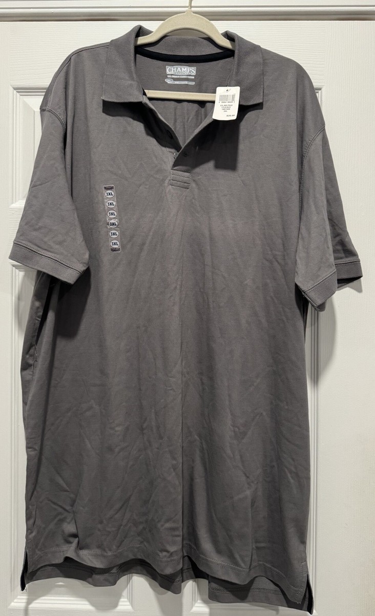 Champs Sports Polo Shirt Short Sleeve Gray XXXL Men's Man's Solid