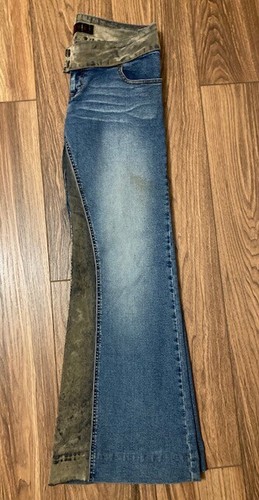Vintage 90's MUDD Retro Hippie Flare Boho Jeans Jr. Size 11 Velvet Accents 33x30 - Picture 9 of 11