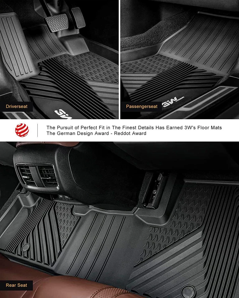All Weather Floor Mats for 2019-2023 Acura RDX Front Rear Black TPE Rubber Liner - Image 2 of 4