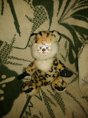 9'' Vintage 1999 Nanco plush rubber face leopard cheetah. Very cute