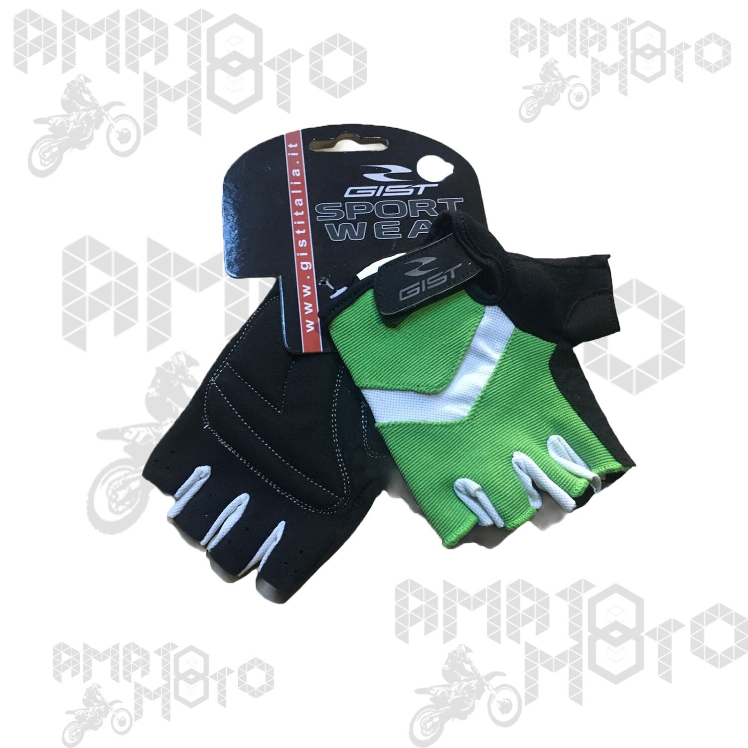 GIST GUANTI BICI DA CORSA ESTIVI MEZZE DITA ACTIVE COLORE VERDE