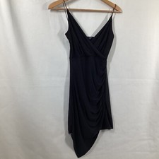 Missguided Womens Black Strappy Evening Dress Size S Pullover V Neck