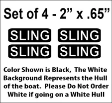 Set of 4 - 2" x .65" Sling Boat Decals