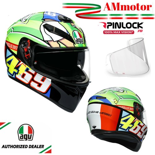 Casco Valentino Rossi AGV K3 SV Top Mugello 2017 Moto Integrale Pinlock Tg  MS 57 | eBay