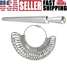 Metal Finger Ring Sizer Guage Mandrel Sizing Measure Stick Standard Jewelry Tool