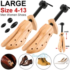 1/Pair Large 2-way Wooden Adjustable Shoe Stretcher Expander for Men Women 4-13
