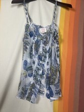 Quicksilver Women s Size Medium Avalon Floral Blue Print Sheer Top