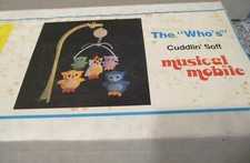 Vintage Judi's Originals The "Who's" Cuddlin' Soft Baby Musical Mobile 226 