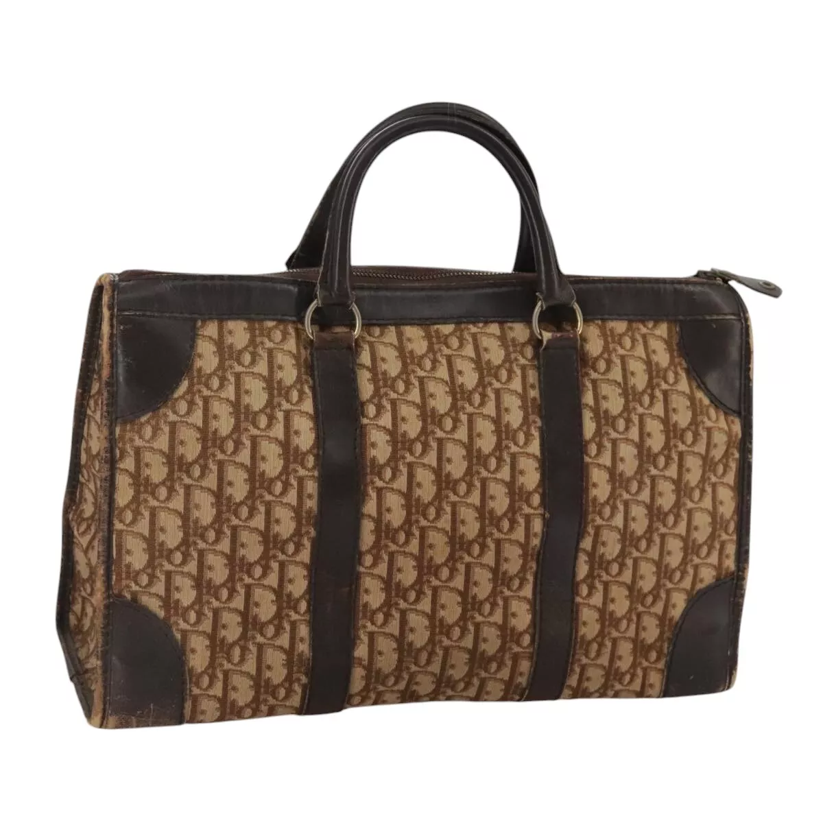 Sac à main Christian Dior trotteur toile marron authentique 111521