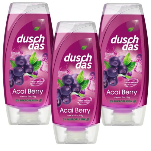 3x 225ml Duschdas Acai Berry Cranberry Fruit Shower Gel Intensive Fragrance - Picture 1 of 6
