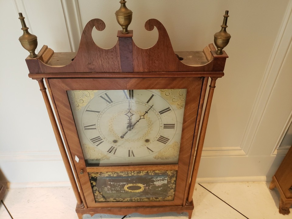 Antique c1825 Chauncy Ives Pillar & Scroll Shelf Clock RARE All ...