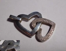 Pendentif " Double coeur " - argent massif